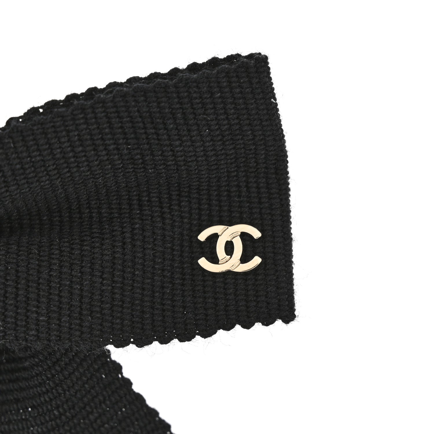 Chanel Canvas Bow CC Hair Clip Black 2 of 4