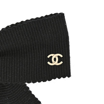 Chanel Canvas Bow CC Hair Clip Black 2 of 4