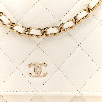 Chanel Caviar Quilted Wallet On Chain WOC White 9 of 12