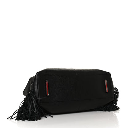 Christian Louboutin Grained Calfskin Passage Fringe Shopping Tote Black 4 of 13