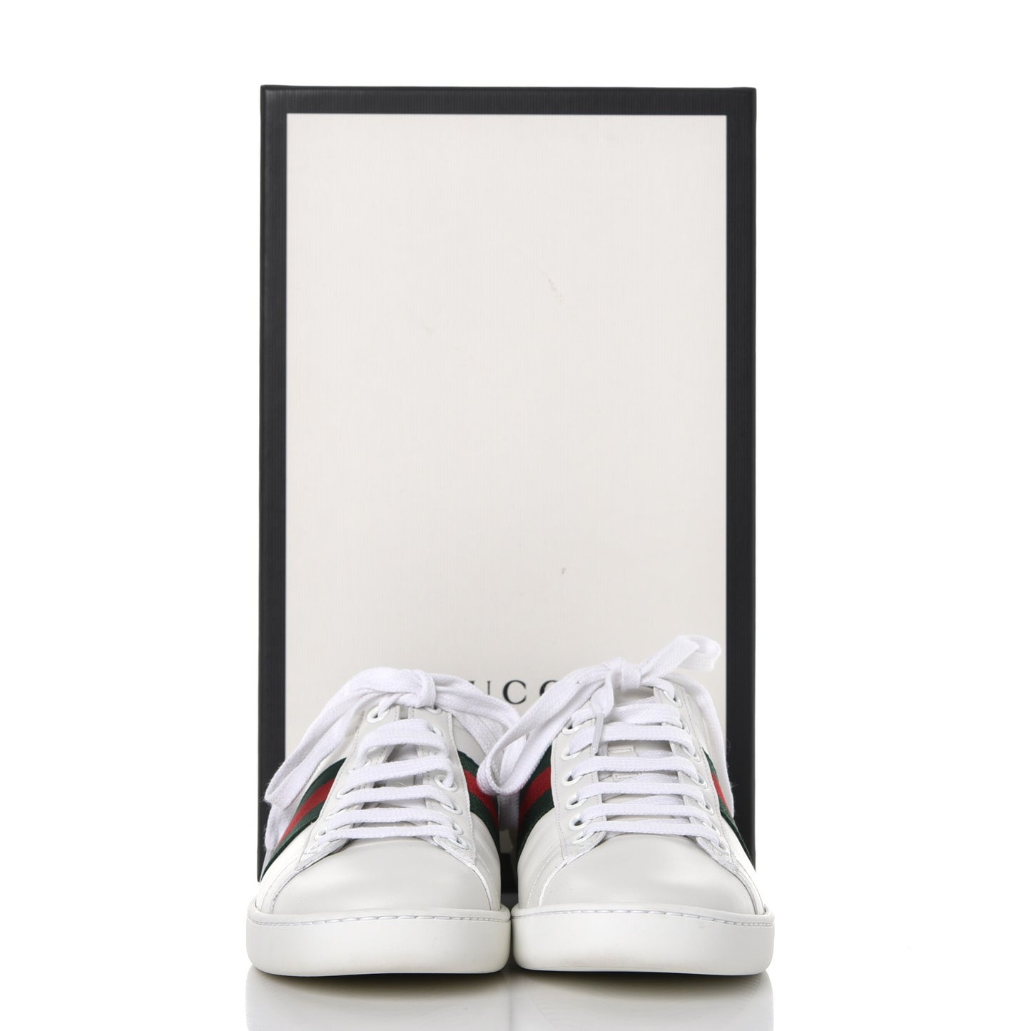 Calfskin Crocodile Web Ace Sneakers 35.5 White Green