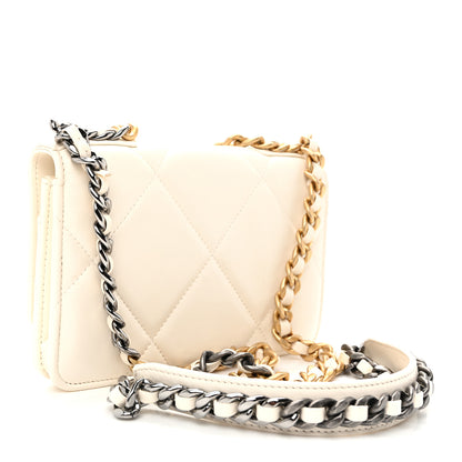 Chanel Lambskin Quilted Chanel 19 Wallet On Chain WOC White 3 of 11