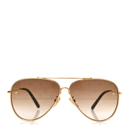 Louis Vuitton Metal The LV Pilot Sunglasses Z1619U Gradient Brown Monogram 2 of 7