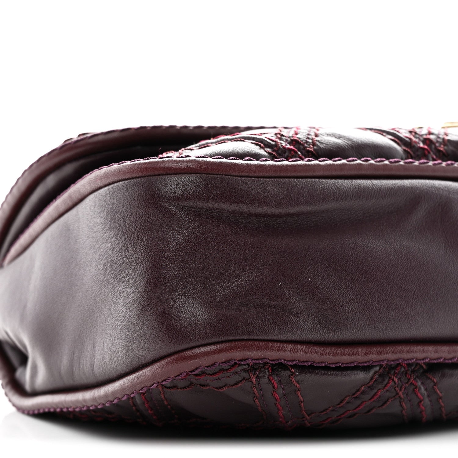 Chanel Calfskin Stitch Triptych Flap Plum 8 of 9