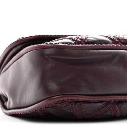 Chanel Calfskin Stitch Triptych Flap Plum 8 of 9