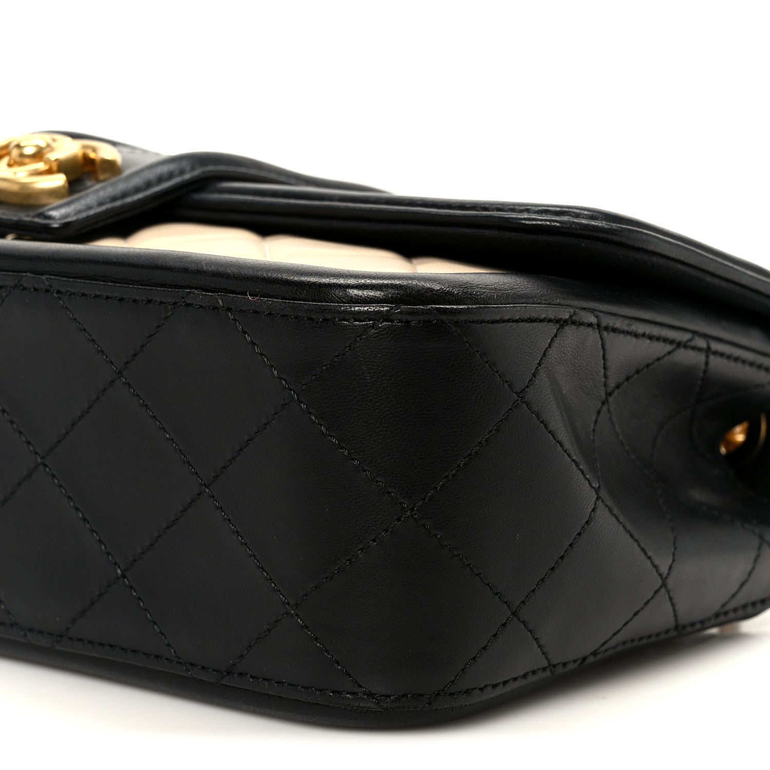 Chanel Lambskin Quilted Medium Elegant CC Flap Beige Black 10 of 11