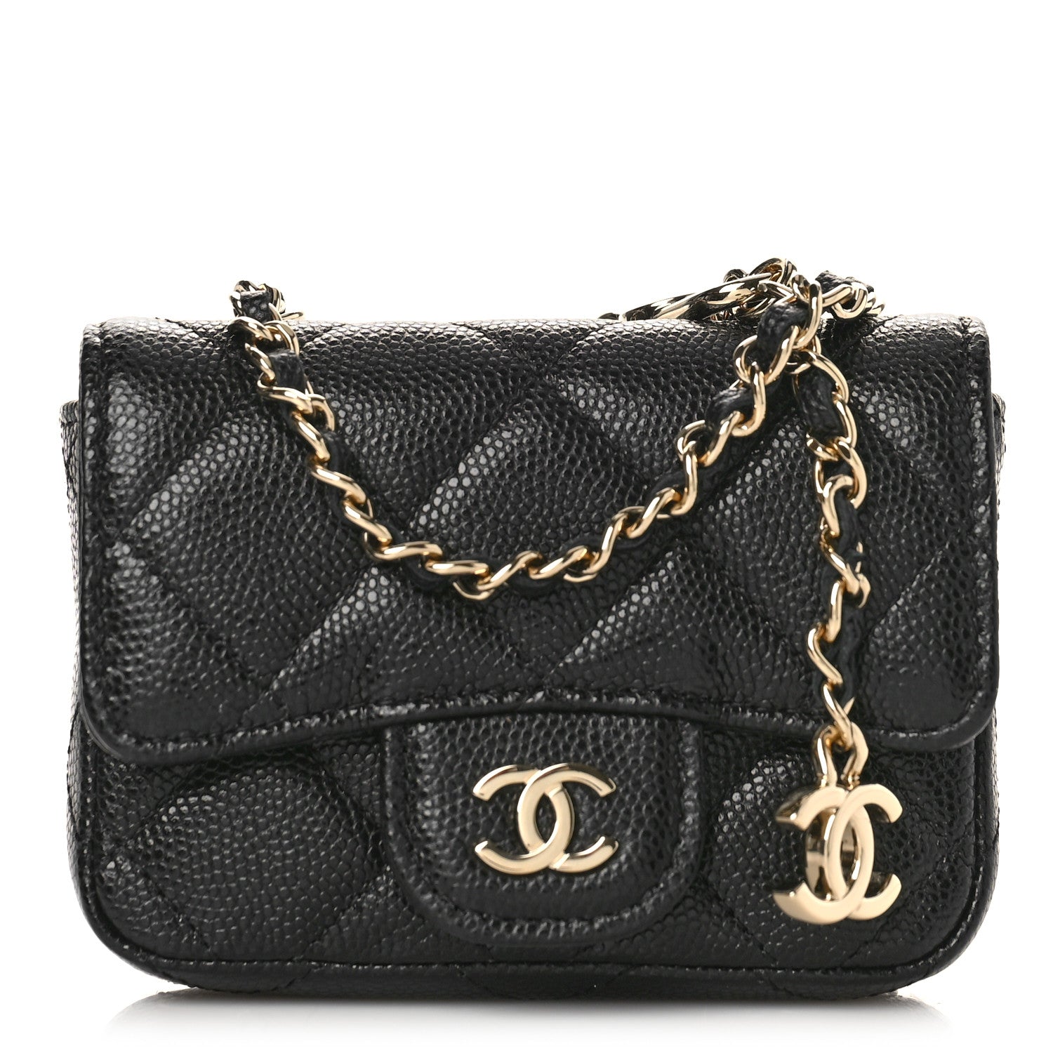 Chanel Caviar Quilted Mini Chain Belt Bag Black 1 of 10
