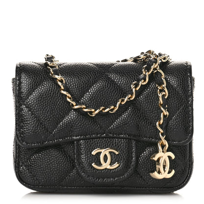 Chanel Caviar Quilted Mini Chain Belt Bag Black 1 of 10