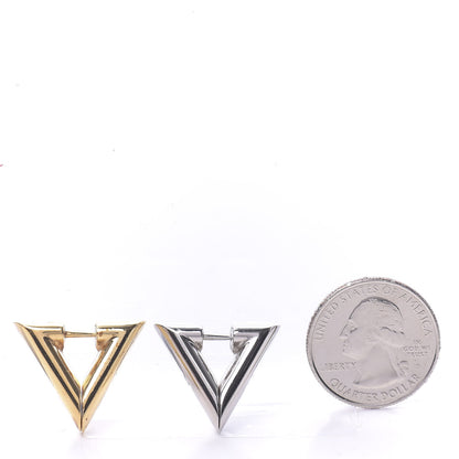 Louis Vuitton V Earrings Gold Silver 2 of 6