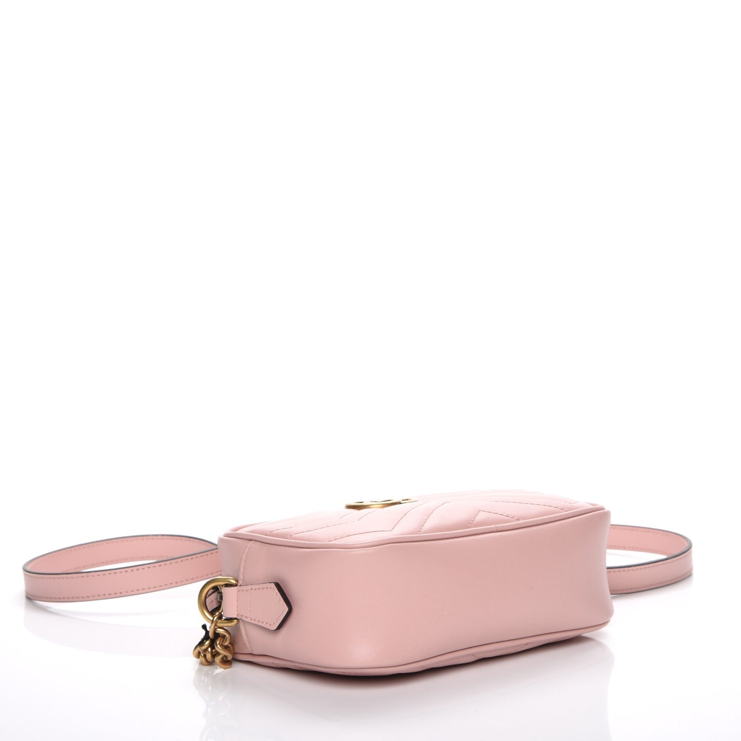 Calfskin Matelasse Mini GG Marmont Chain Shoulder Bag Perfect Pink