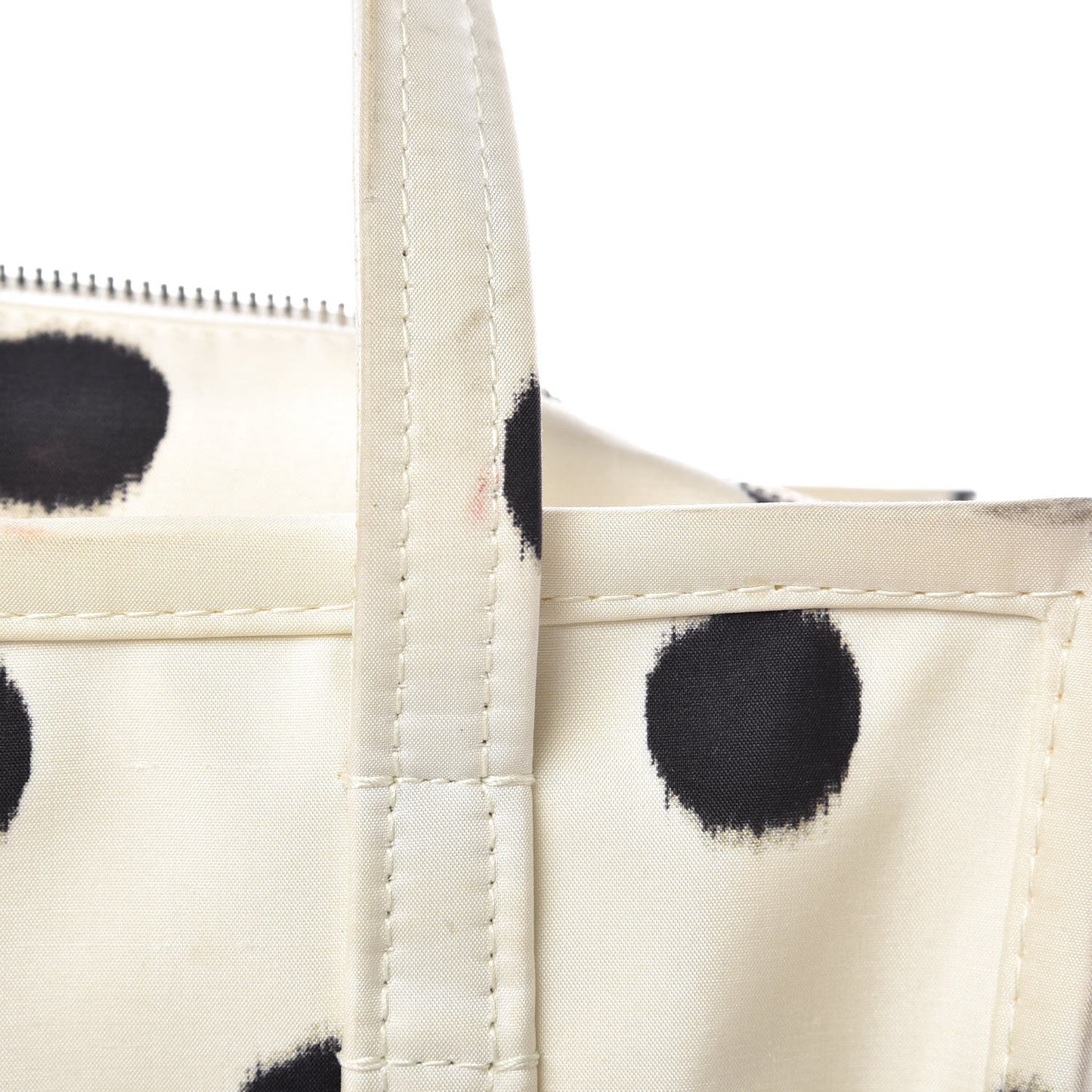 Silk Polka Dot S Bazar Shopper Tote White Black