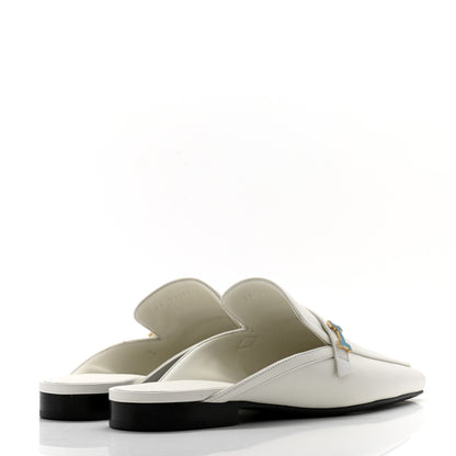 Hermes Calfskin Womens Groupie Mules 38 White 4 of 12