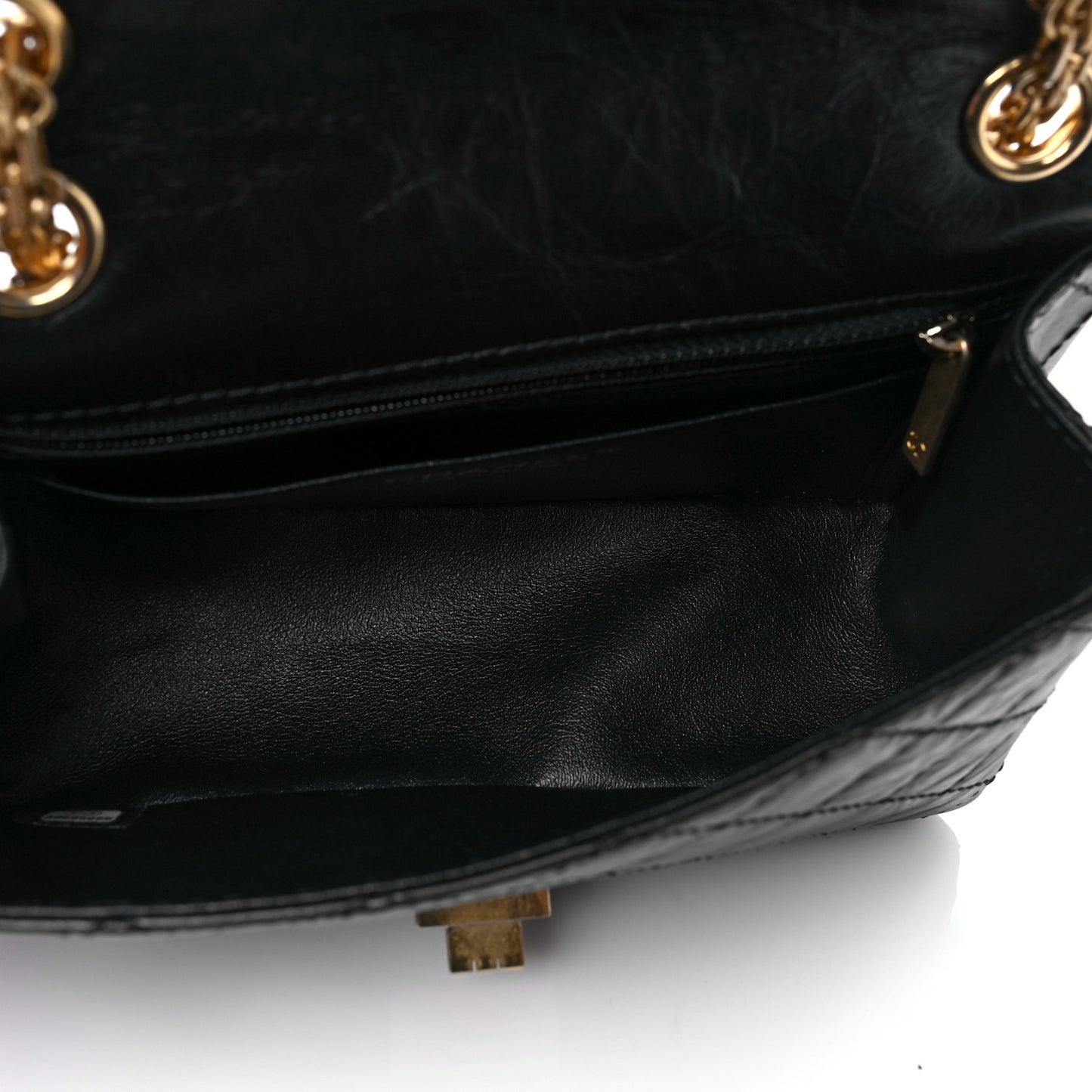 Aged Calfskin Quilted 2.55 Reissue Mini Flap Black