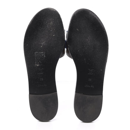 Louis Vuitton Patent Calfskin Monogram Black Heart Flat Mules 39 Cacao 5 of 10