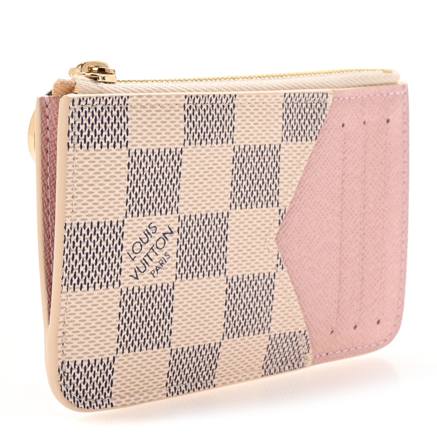 Louis Vuitton Damier Azur Zipped Romy Card Holder Rose Ballerine 3 of 7