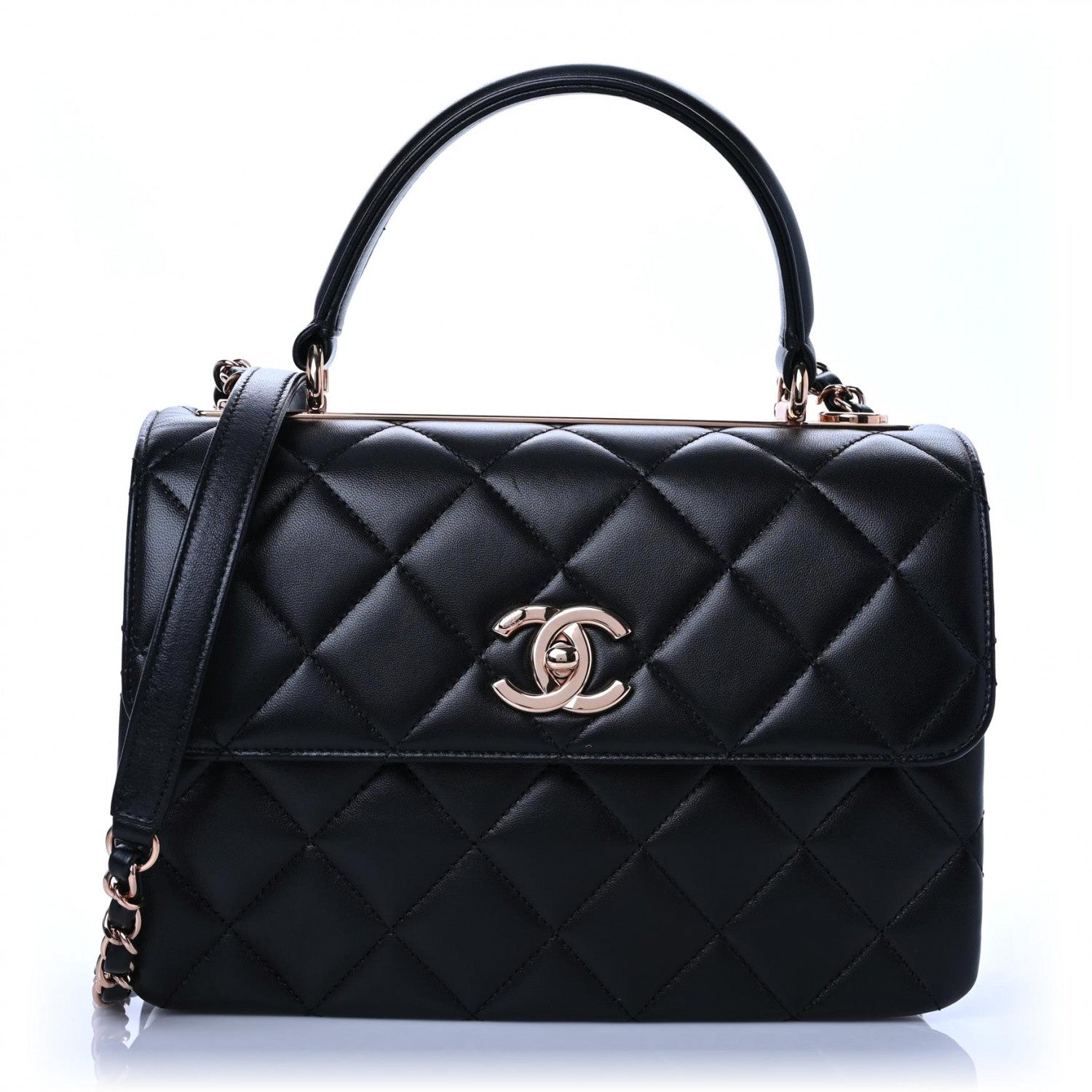 Chanel Lambskin Quilted Small Trendy CC Dual Handle Flap Bag Black 1 of 9