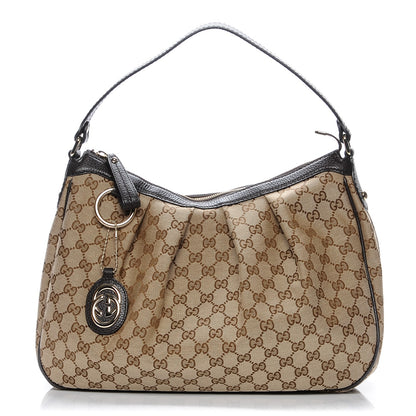 Gucci Monogram Medium Sukey Hobo Dark Brown 1 of 6