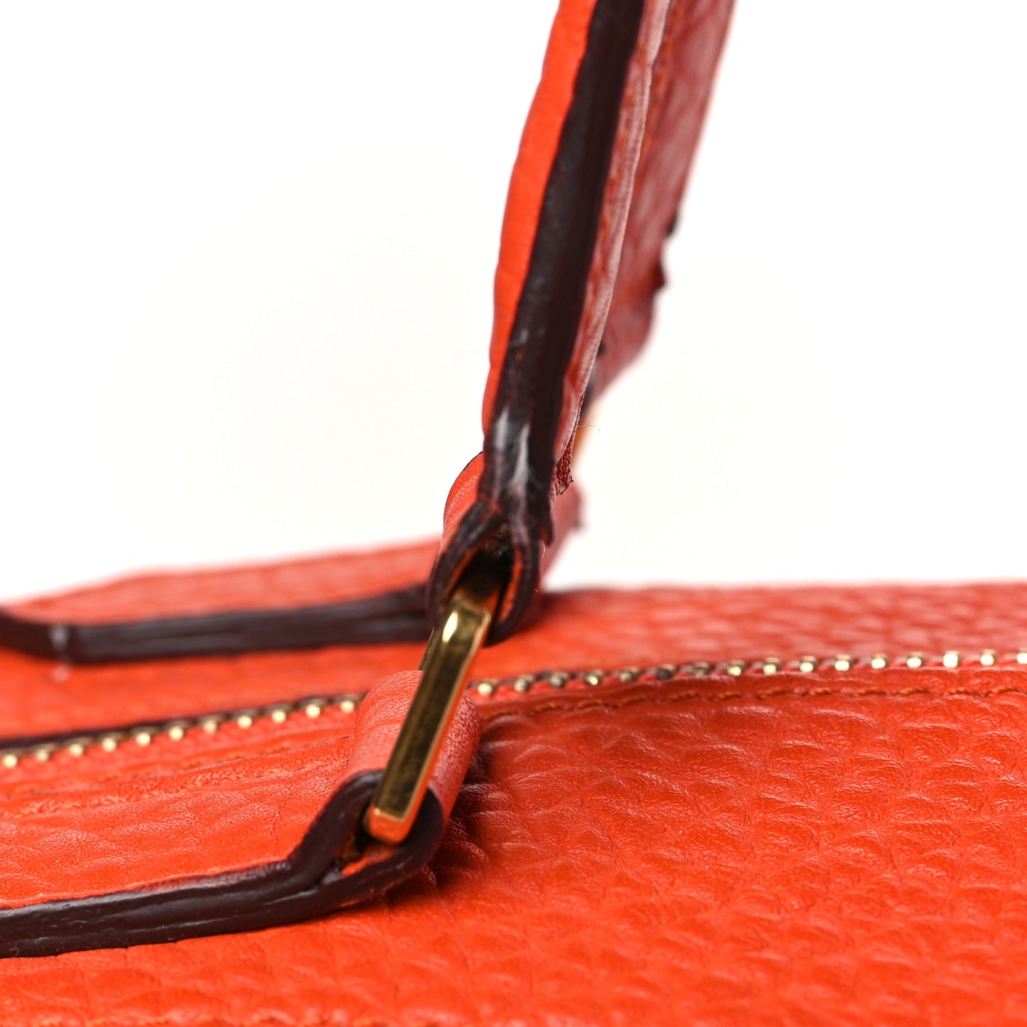 Bullhide Calfskin Small Ring Handbag Burnt Orange