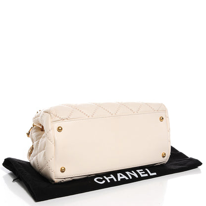Chanel Calfskin Quilted Retro Chain Tote Ivory 4 of 8