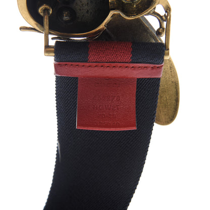Gucci Web Queen Margaret Bee Belt 70 28 Red Navy 3 of 6