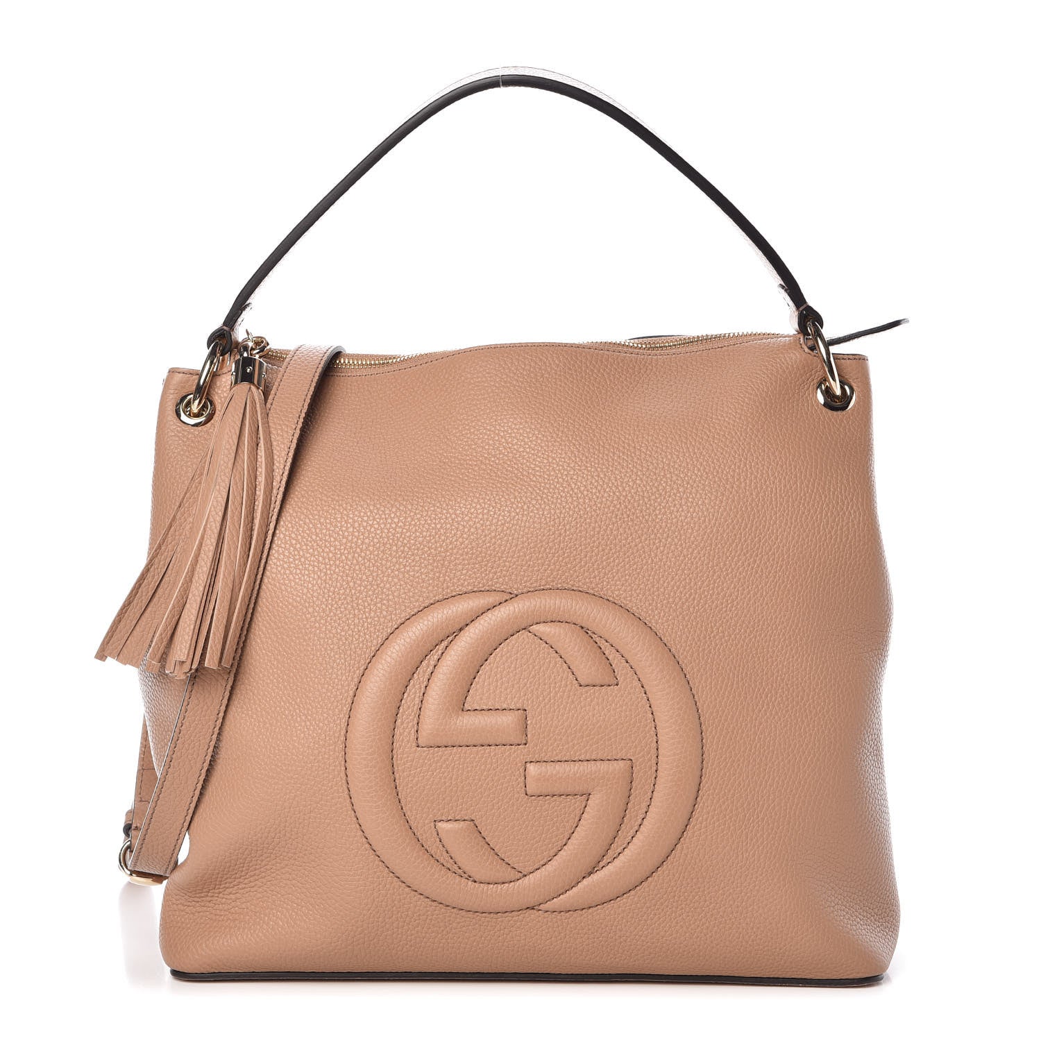 Gucci Pebbled Calfskin Large Soho Hobo Camelia 1 of 9