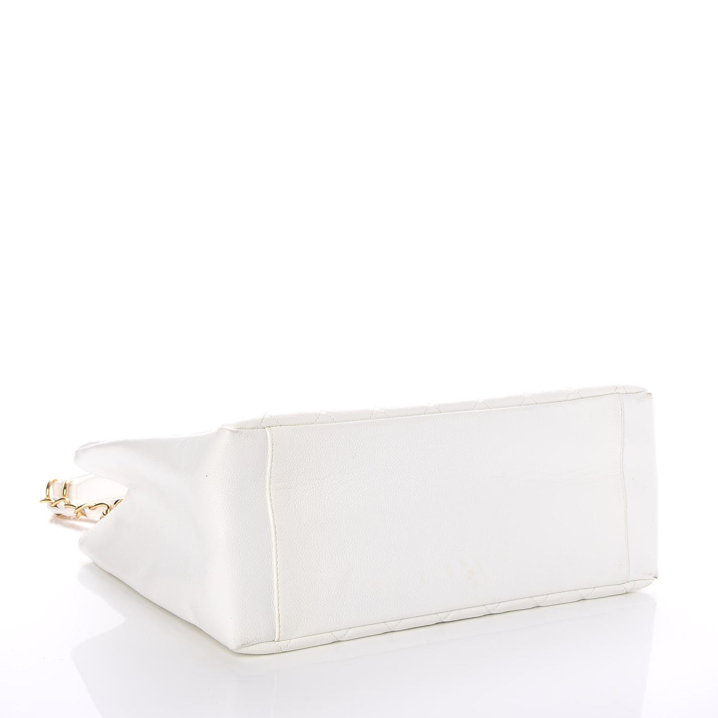 Caviar Quilted Grand Shopping Tote GST White