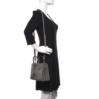 Saint Laurent Grained Calfskin Nano Sac De Jour Fog 3 of 16