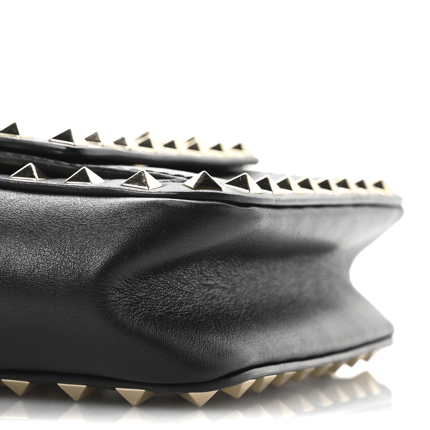 Valentino Garavani Grained Calfskin Small Rockstud Flap Pocket Camera Crossbody Bag Black 8 of 9