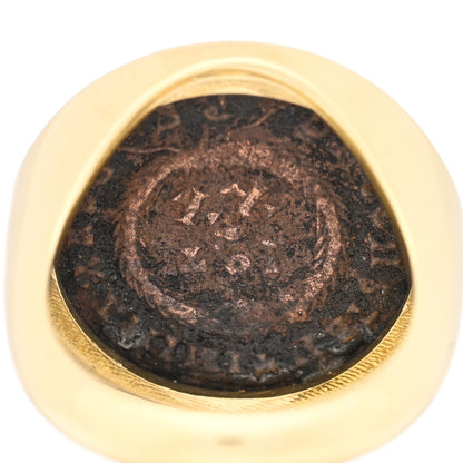 Parker & West by FASHIONPHILE 18K Yellow Gold Ancient Coin Signet Ring 53 6.25 5 of 6