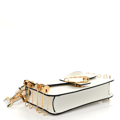 Fendi X VERSACE Vitello Seta Fendace Brooch Baguette White Ice 4 of 10
