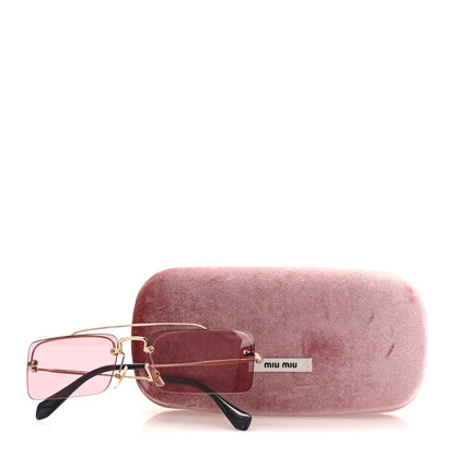 Miu Miu Metal Rectangle Sunglasses SMU 59T Pink 9 of 9