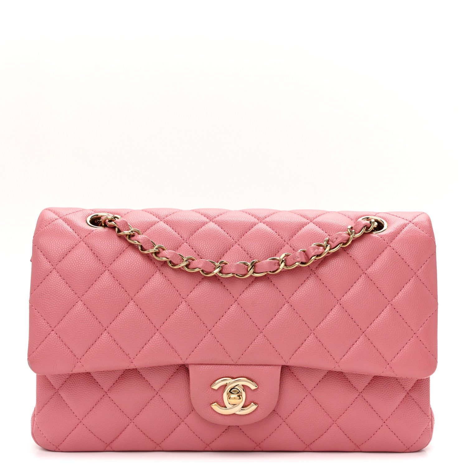 Chanel Caviar Quilted Medium Double Flap Pink 1 of 12
