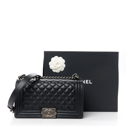 Chanel Caviar Quilted Medium Boy Flap Black 11 of 11
