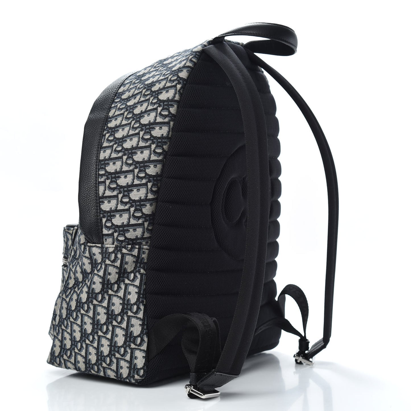 Oblique Calfskin Rider Backpack Beige Black