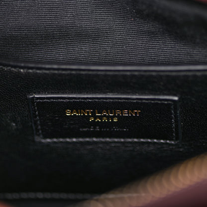 Saint Laurent Sheepskin Matelasse Chevron Monogram Large College Satchel Bordeaux 7 of 24
