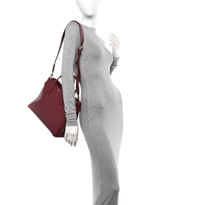 Burberry Grainy Calfskin House Check Medium Banner Tote Crimson 2 of 11