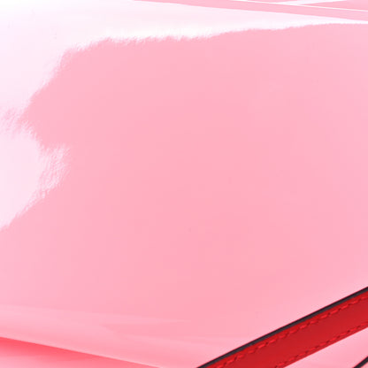 Christian Louboutin Patent Small Loubi Twist Zip Chain Clutch Bag Bubble Gum 7 of 9