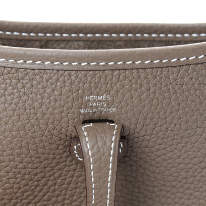 Hermes Taurillon Clemence Amazone Evelyne TPM Etoupe Bleu Indigo 5 of 10