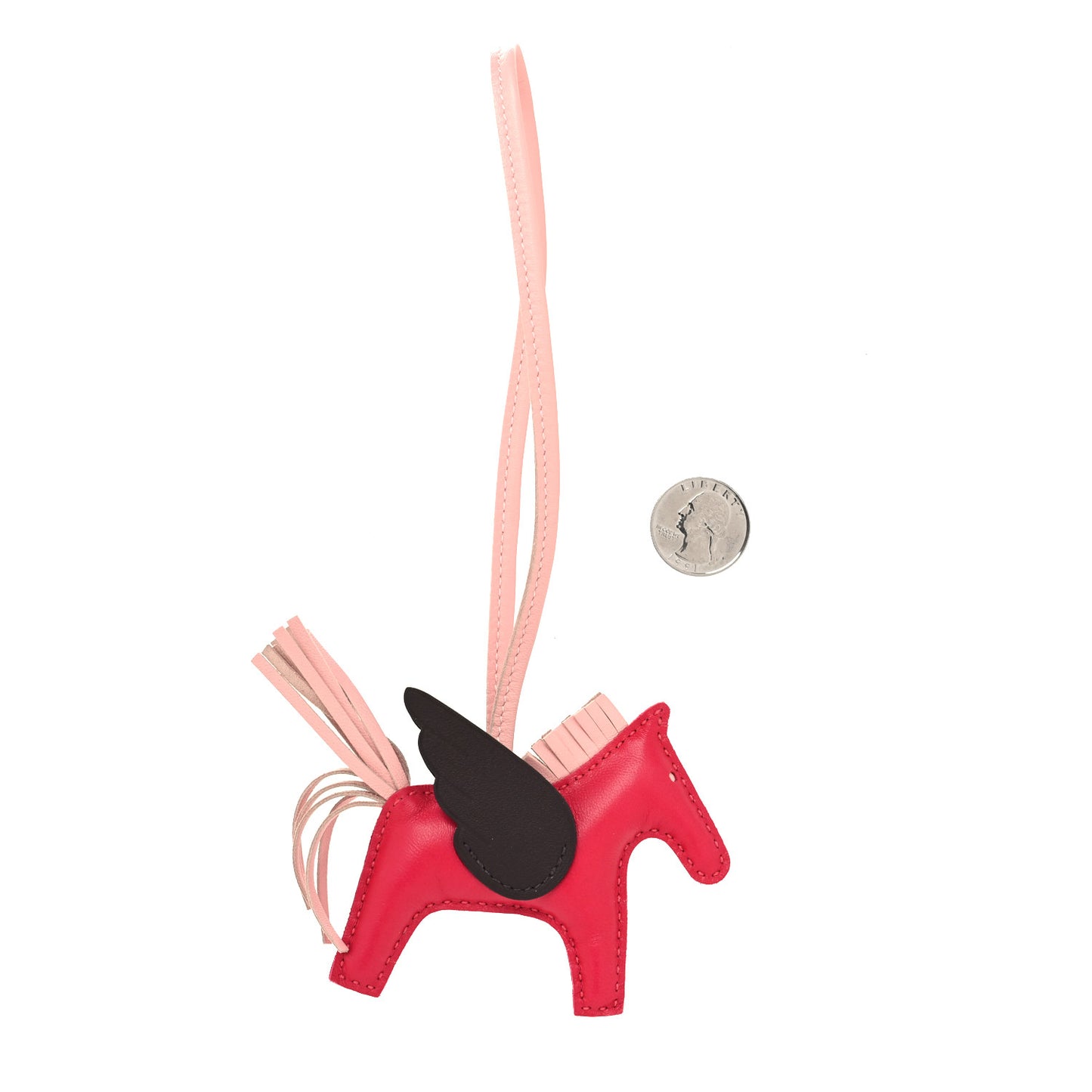 Milo Lambskin Grigri Rodeo Pegase Horse Bag Charm PM Framboise Rose Sakura Rouge Sellier