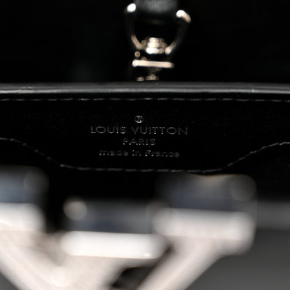 Louis Vuitton Smooth Calfskin Crystal Flowers Capucines BB Black 6 of 9