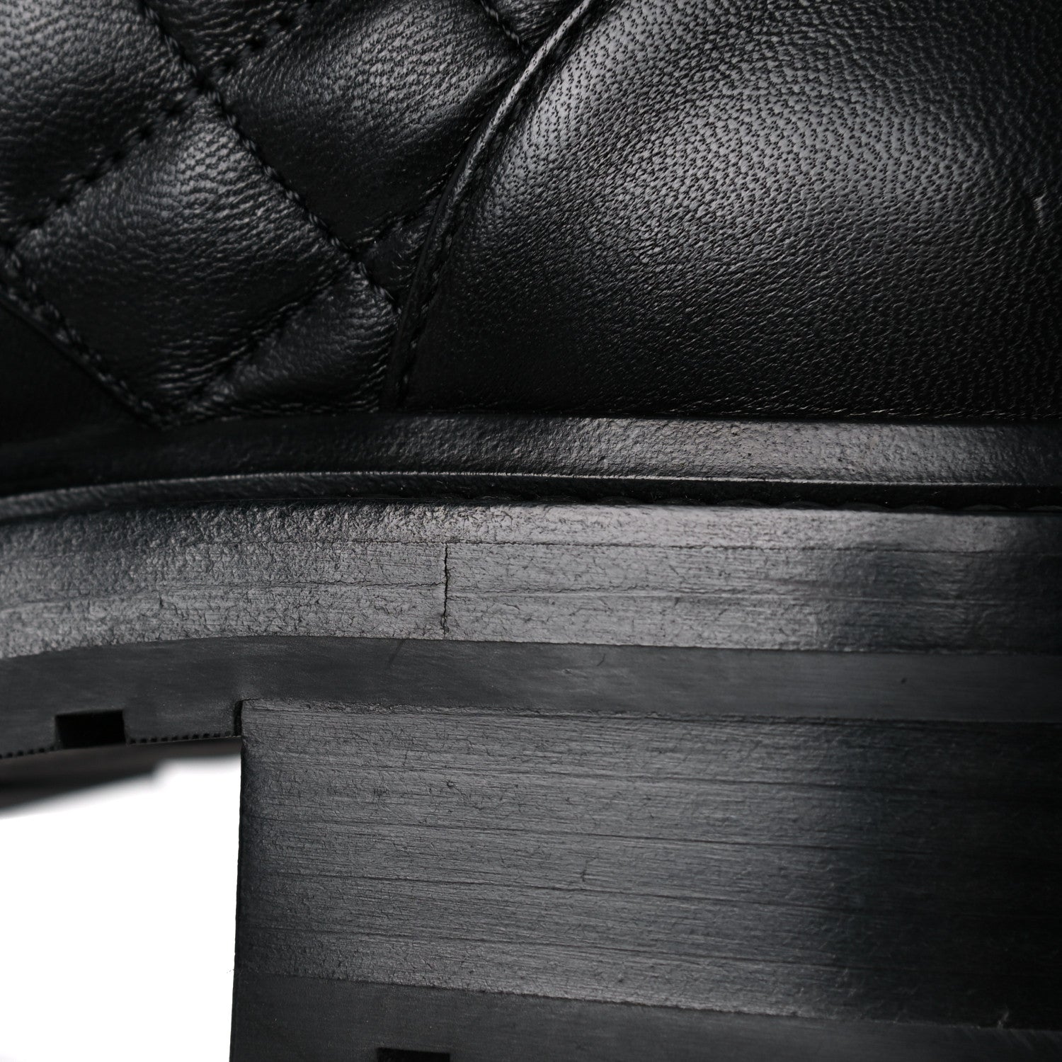 Chanel Shiny Lambskin Quilted Lace Up Combat Boots 39.5 Black 10 of 12