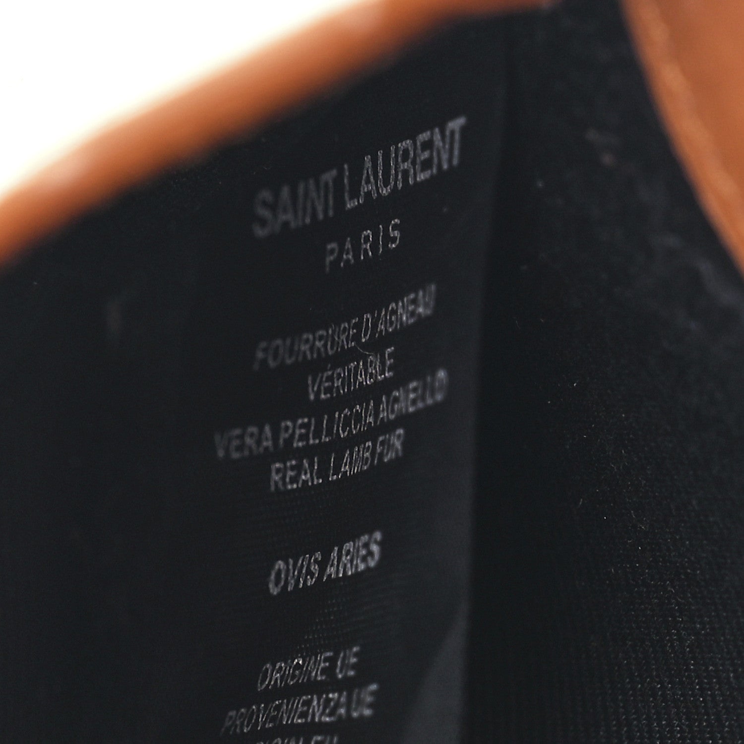 Saint Laurent Shearling Monogram Phone Holder Crossbody Brown 7 of 11