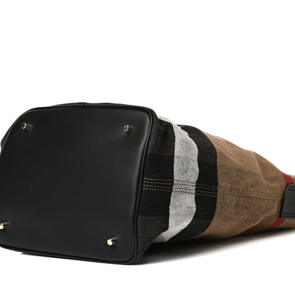 Burberry Canvas Mega Check Medium Ashby Hobo Black 13 of 16
