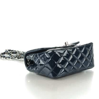 Chanel Patent Quilted Mini Square Flap Navy Blue 4 of 8