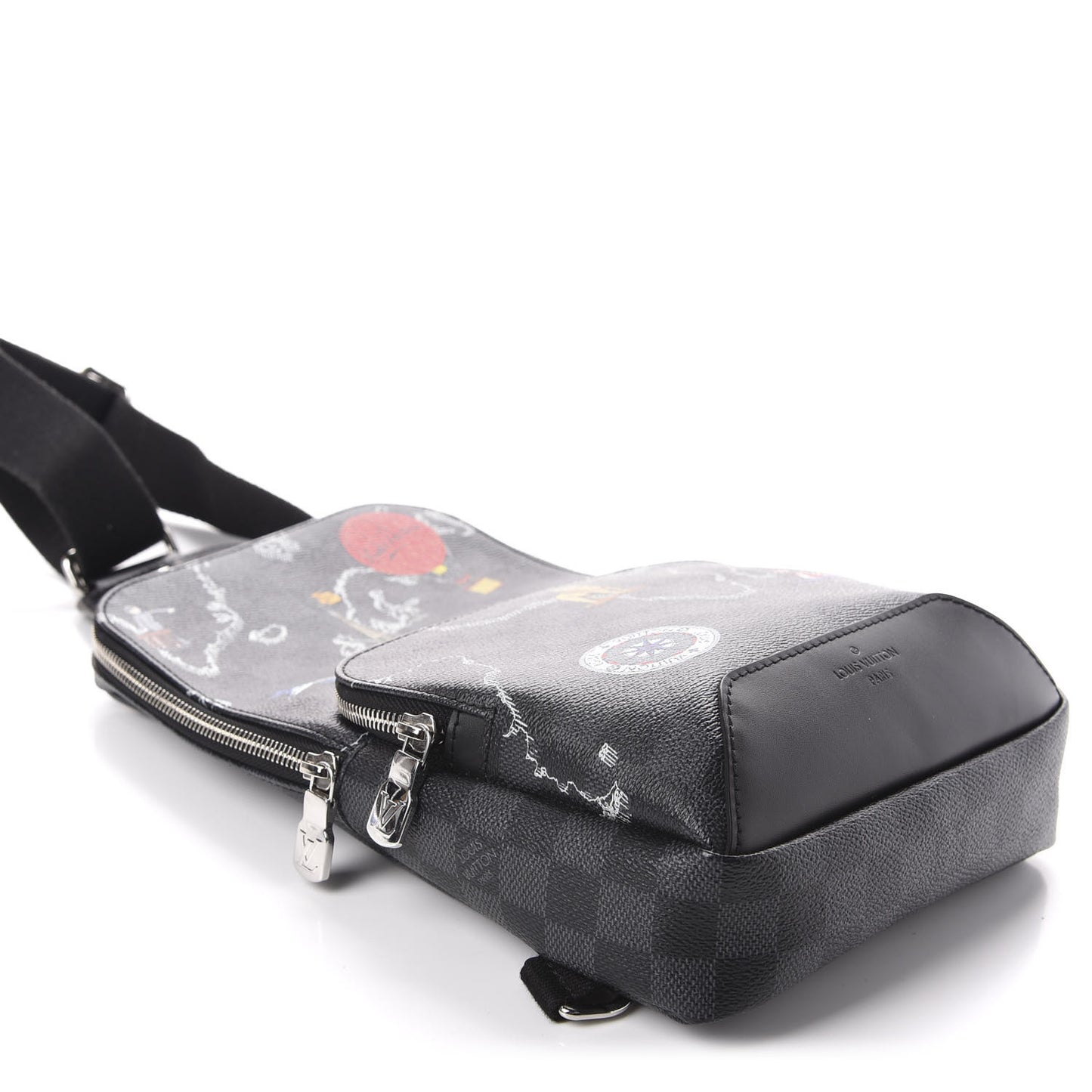 Damier Graphite World Map Avenue Sling Backpack