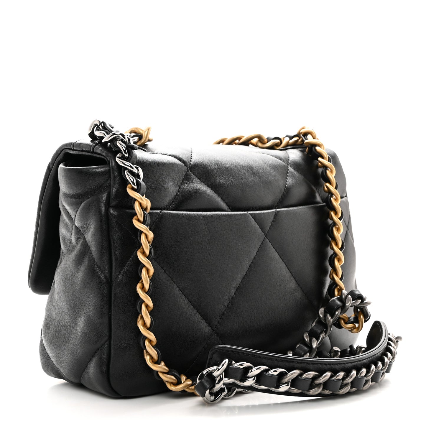 Lambskin Quilted Medium Chanel 19 Flap Black