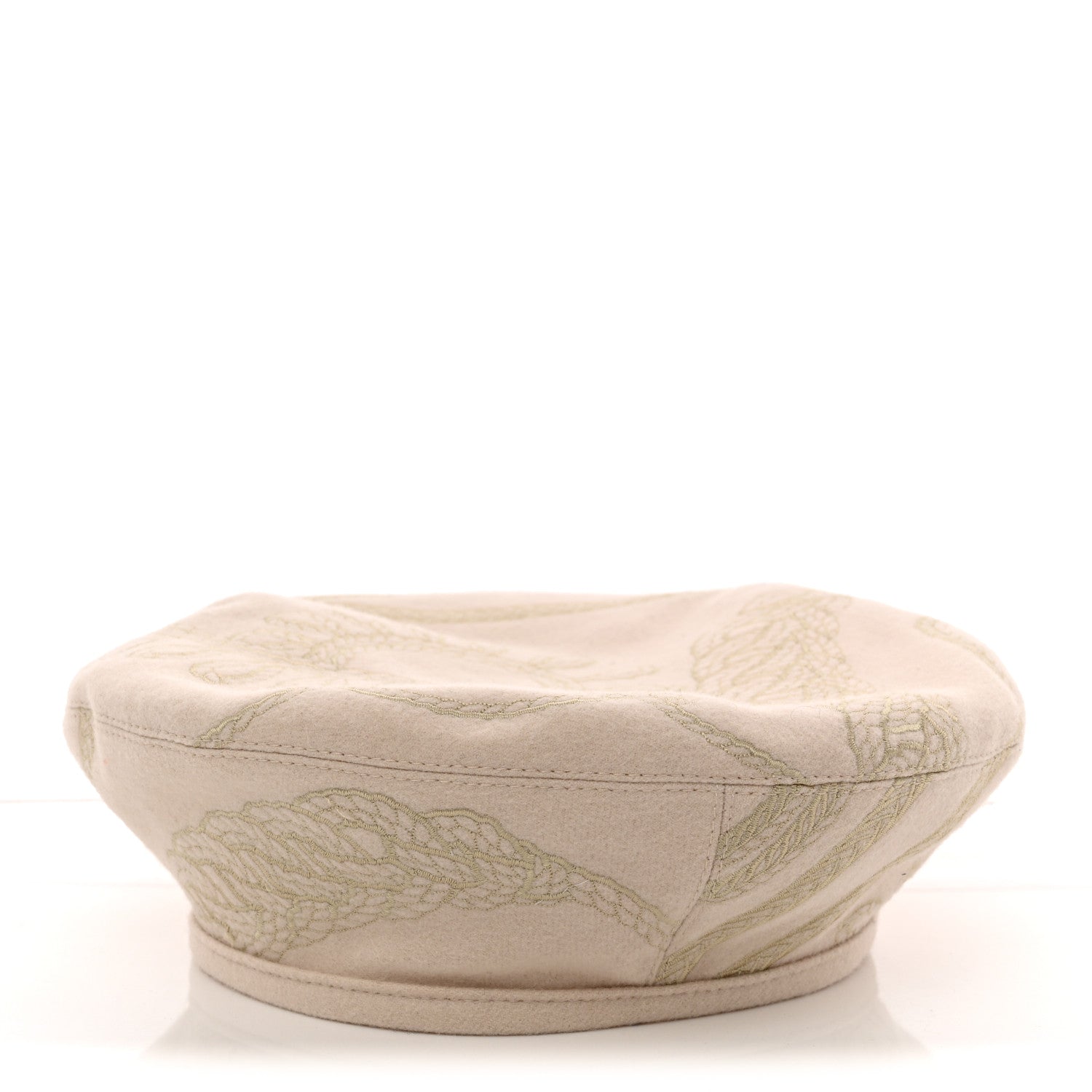 Hermes Cashmere Wool Hat 59 White Casse 6 of 14