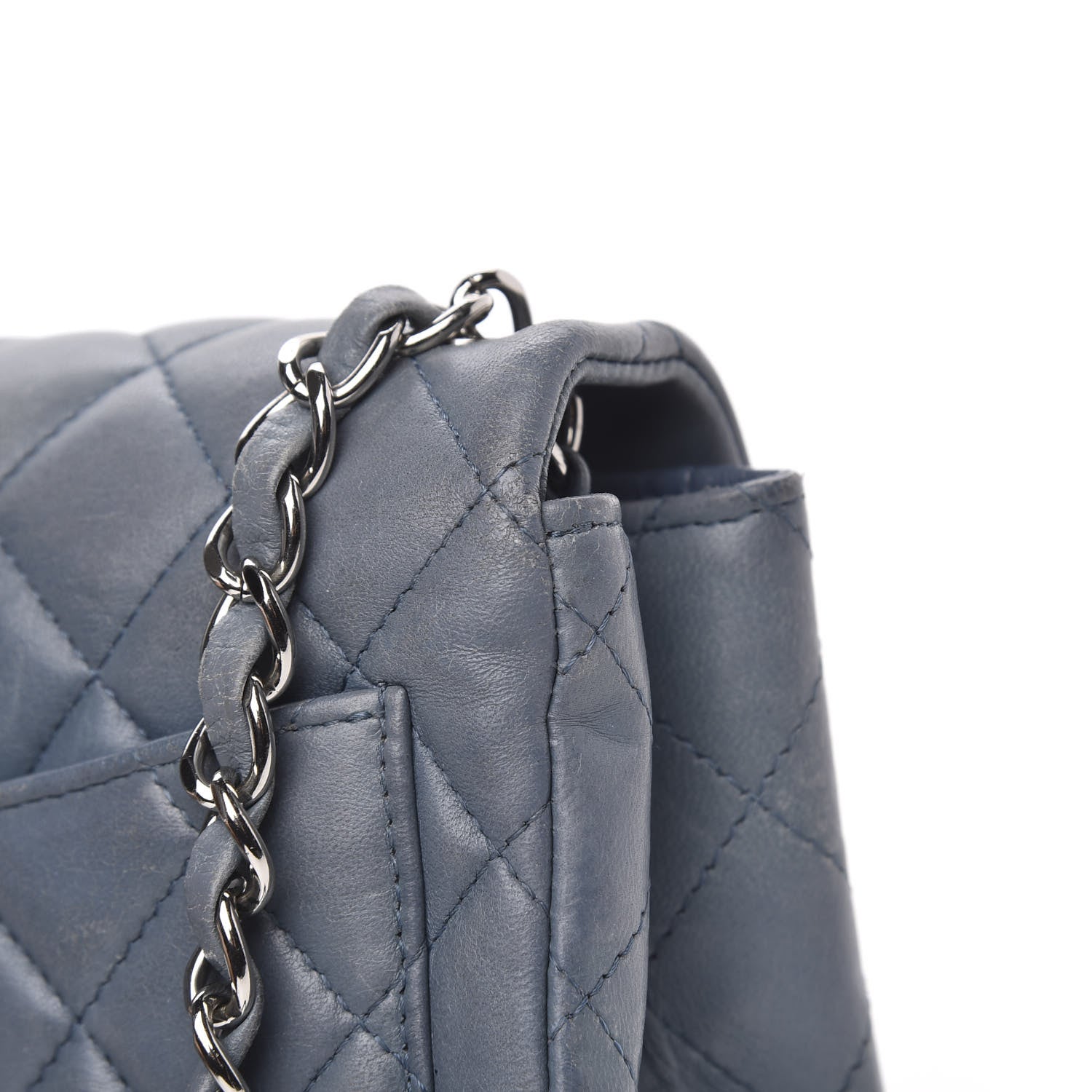 Chanel Lambskin Quilted Mini Square Flap Blue 12 of 16