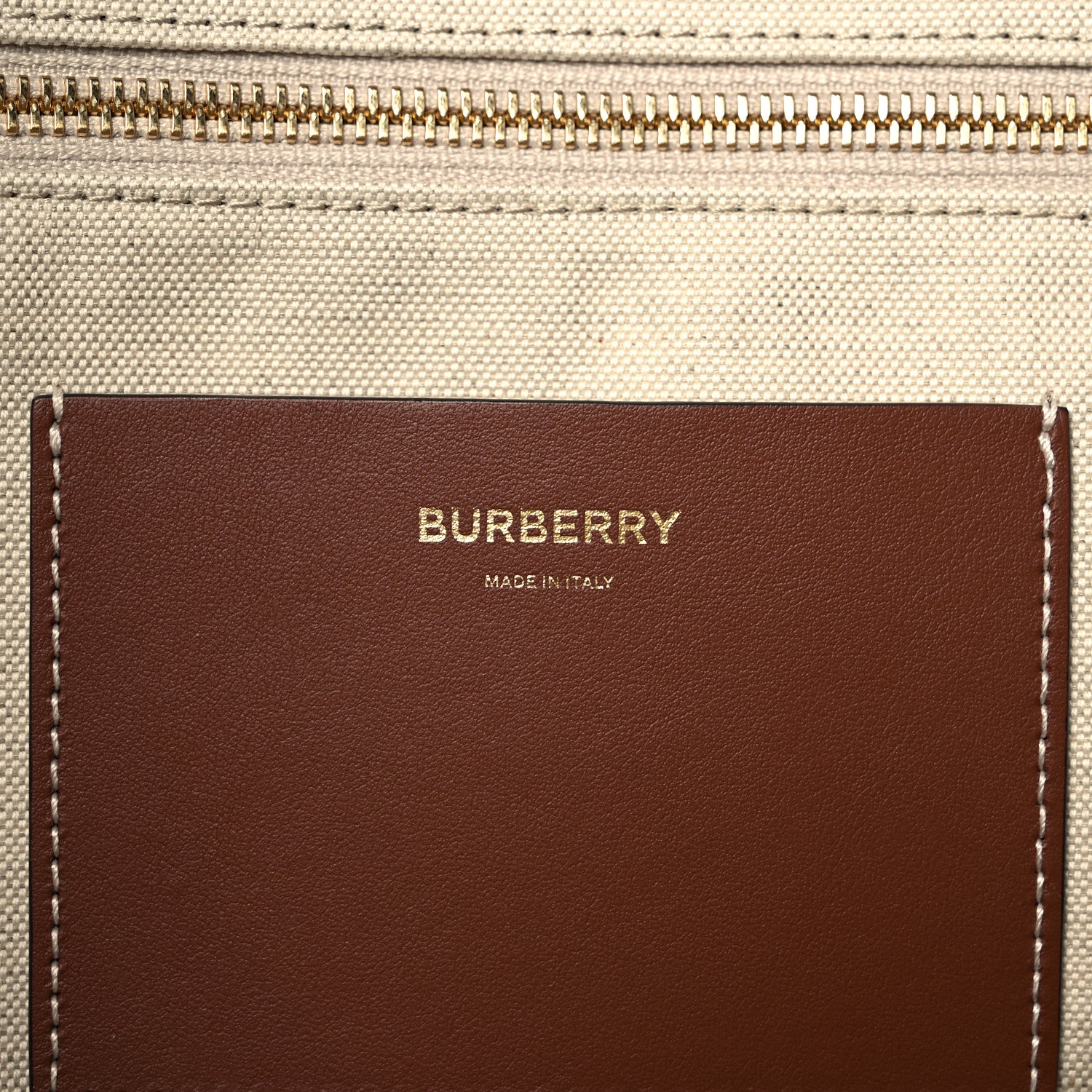 Burberry Medium Check Jacquard Pocket Tote Dark Birch Brown 5 of 9