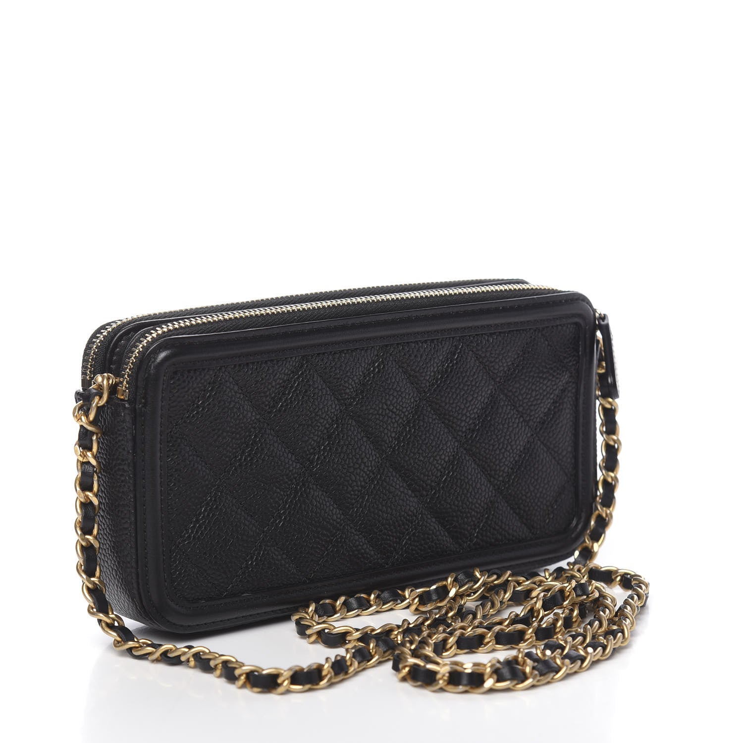 Chanel Caviar Quilted CC Filigree Clutch With Chain Black 3 of 14
